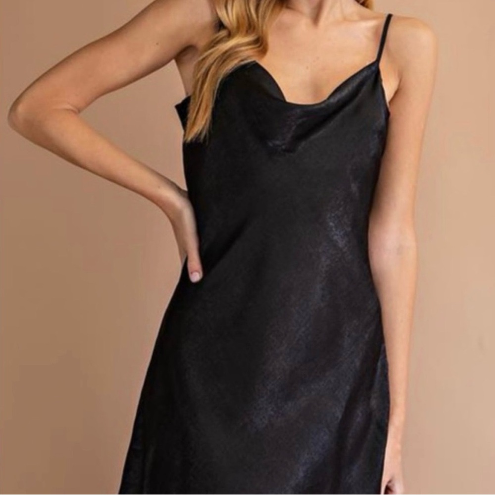 NWOT Elegant Black Slip Dress